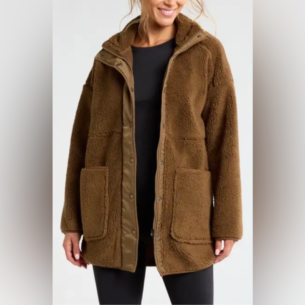Zella Brown Teddy Jacket